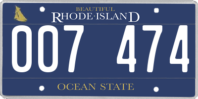 RI license plate 007474