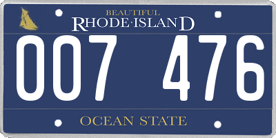 RI license plate 007476