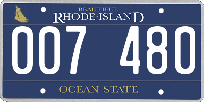 RI license plate 007480