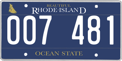 RI license plate 007481