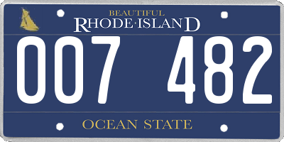 RI license plate 007482