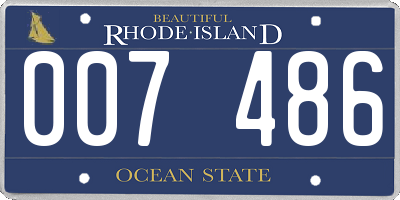 RI license plate 007486