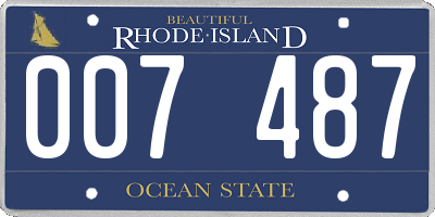 RI license plate 007487