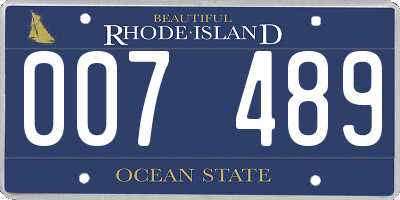 RI license plate 007489