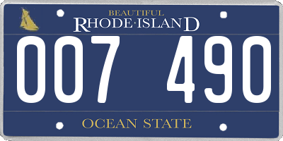 RI license plate 007490