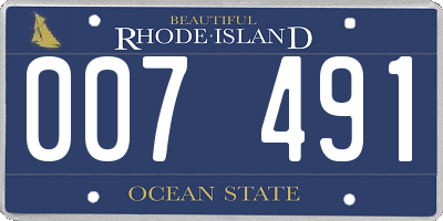 RI license plate 007491