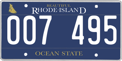 RI license plate 007495