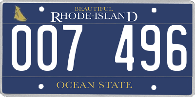 RI license plate 007496