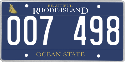 RI license plate 007498