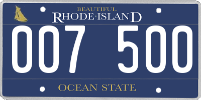 RI license plate 007500