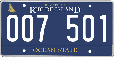 RI license plate 007501