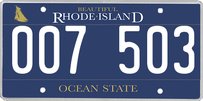 RI license plate 007503