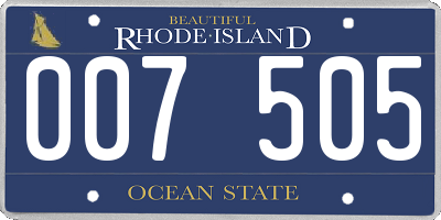 RI license plate 007505