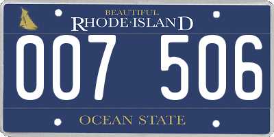 RI license plate 007506