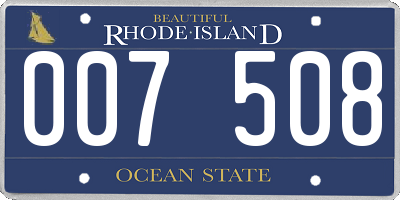 RI license plate 007508