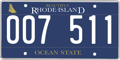 RI license plate 007511