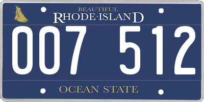 RI license plate 007512