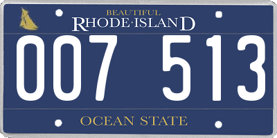 RI license plate 007513