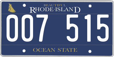 RI license plate 007515