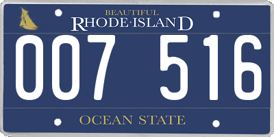 RI license plate 007516