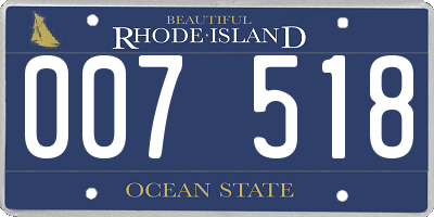 RI license plate 007518