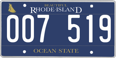 RI license plate 007519