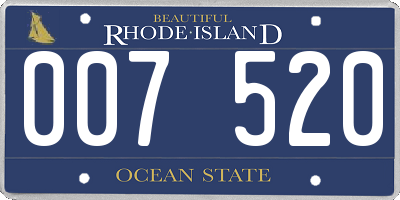 RI license plate 007520