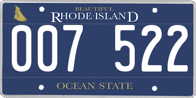 RI license plate 007522