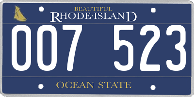 RI license plate 007523