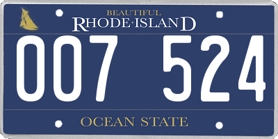 RI license plate 007524