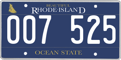 RI license plate 007525