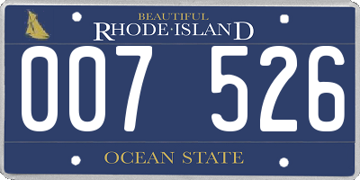 RI license plate 007526