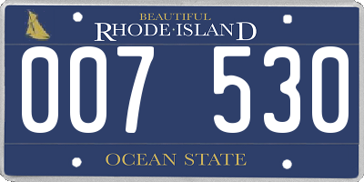 RI license plate 007530