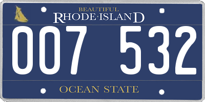 RI license plate 007532