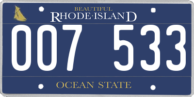 RI license plate 007533