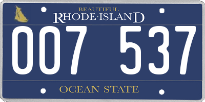 RI license plate 007537