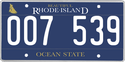 RI license plate 007539