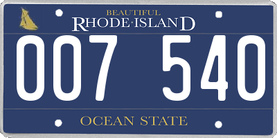 RI license plate 007540