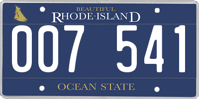 RI license plate 007541