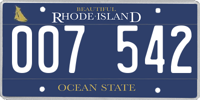 RI license plate 007542