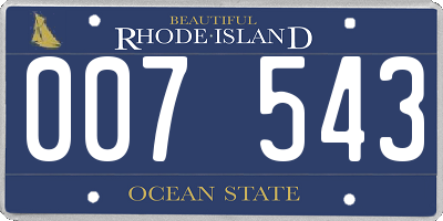 RI license plate 007543