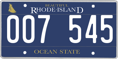 RI license plate 007545