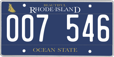 RI license plate 007546