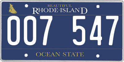 RI license plate 007547