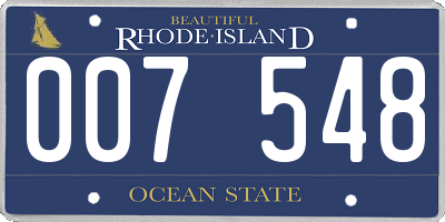 RI license plate 007548