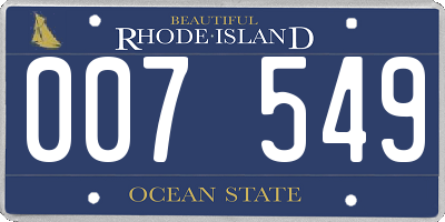 RI license plate 007549