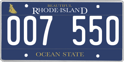 RI license plate 007550