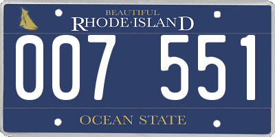 RI license plate 007551