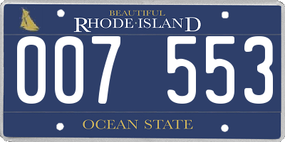 RI license plate 007553