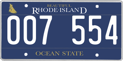 RI license plate 007554